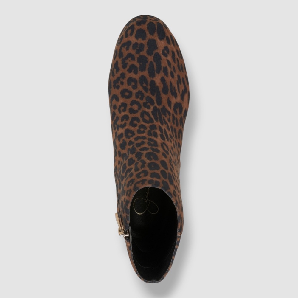 JESSICA SIMPSON Womens Animal Brown Padded Rexura Round Toe Block Heel Booties - Picture 3 of 5